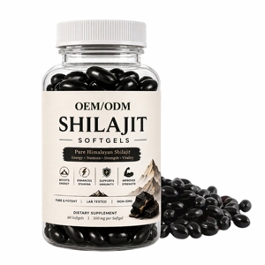 Cápsulas Blandas de Shilajit del Himalaya OEM ODM, Resina de Shilajit de Alta Potencia, 60 Cápsulas Blandas Ricas en Ácido Fúlvico para Energía y Resistencia - Product Image 1