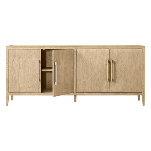Aparador Moderno Premium de Madera de Teca Sólida con Cuatro Puertas, Estantes Espaciosos y Diseño Duradero con Acabado Natural - Product Image 2