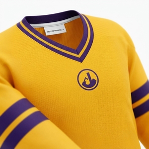 Maillot de football personnalisé à rayures bleues et blanches, antibactérien, sublimé, uniforme sportif imprimé par transfert thermique - Product Image 6