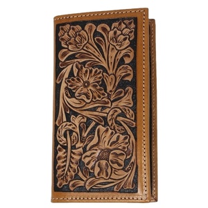 Portefeuille unisexe sur mesure en cuir de qualité supérieure, fabriqué à la main, avec technologie de blocage RFID, style vintage, imprimés animaliers, fermeture à bouton-pression longue et grande taille - Product Image 1