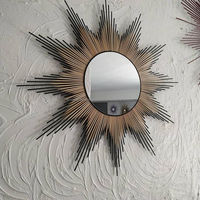 Décoration de la maison moderne personnalisée grand cadre rond en or mat miroir mural suspendu pour salle de bain grand cercle