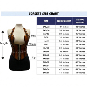 Compre Nuestro Corsé de Lencería de Vinilo PVC Marrón con Cierre Frontal, Tirantes Halter y Varillas de Acero en la Parte Superior - Product Image 5