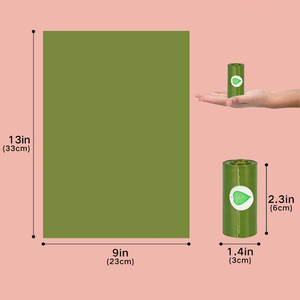 Eucalyptus Scented <b>Compostable</b> Dog Waste <b>Bags</b> PBAT Cornstarch Leakproof Pet Poop Roll Refills - Product Image 2