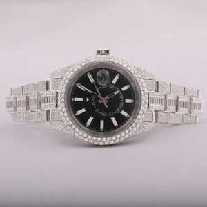 Reloj Automático de Lujo con Incrustaciones de Moissanita, Esfera Multicolor de Acero Inoxidable, Cristal de Zafiro, Resistente al Agua, Proveedor de Relojes de Pulsera - Product Image 1