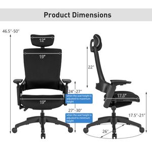 Sedia da Ufficio Reclinabile con Braccioli 3D e Poggiatesta, Sedia da Scrivania per Computer - Product Image 4