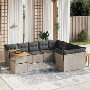 Conjunto de Sofás Modulares Grandes de Ratán PE Gris para Jardín, Colección Premium de Muebles para Exteriores - Product Image 1