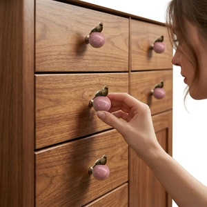 Bronze Bird Perched Cabinet <b>Knob</b> <b>Pink</b> Sphere Contemporary Design Eco-Friendly Multi-Function for Dresser <b>Drawer</b> Handle Easy - Product Image 2