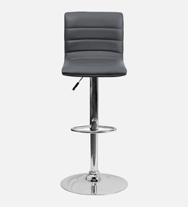 Taburete de Bar Moderno Giratorio de Altura Ajustable en Cuero Sintético Indus, Color Gris Oscuro, Estructura Metálica, Altura de Barra, Mueble de Cocina Acolchado - Product Image 5