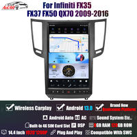 Autoradio Android 13 14,4'' avec GPS et navigation vidéo pour Infiniti FX35 FX37 FX50 QX70 2009-2016 Lecteur multimédia stéréo pour voiture