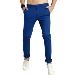 Blue Color Men's Stylish Casual Chino Pants Stylish Custom Fashionable Premium Quality Solid Color Chino Pants For Men - Product Image 1