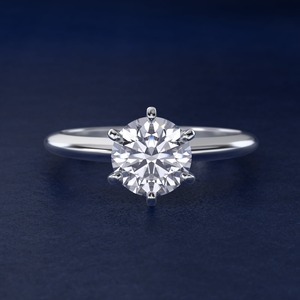 Anillo de compromiso solitario con seis puntas y corte redondo certificado por GIA, diamante cultivado en laboratorio de 2.05 ct, color D, claridad VS1, en oro macizo de 14 quilates, para uso diario, ideal para regalo. - Product Image 1