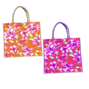 Bolsa de yute con estampado de flores de alta calidad, precio de West Bengal India para comprar a precio asequible - Product Image 3