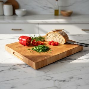 Tabla de cortar de madera multiusos para la preparación de alimentos en la cocina, para cortar verduras, frutas, carne y pan - Product Image 2