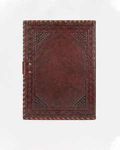 Leather <b>File</b> <b>Folder</b> with Lock | Handmade Writing Notebook | Vintage Travel Diary | Embossed Brown Journal Gift for Writers - Product Image 5