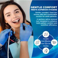 Tubo de Succión de Saliva Desechable Dental para Blanqueamiento Dental y Cirugía de Implantes, Tubo Curvo con Succión Débil