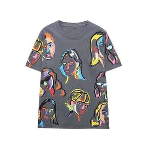 Camiseta con Estampado Gráfico Elegante para Hombre y Mujer, Cuello Redondo de Algodón Suave, Uso Diario Informal, Proveedor OEM, Camisetas con Diseños Gráficos Personalizados - Product Image 1