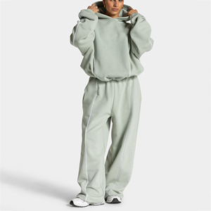 Sudadera con Capucha Extra Grande de Color Pistacho para Mujer, Diseño Personalizado OEM, Sudadera Informal de Algodón Premium con Forro Polar, Estilo Urbano - Product Image 4