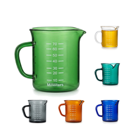 Gelas Ukur Kaca Borosilikat Cyan 70ml / 2.37oz Mini Pitcher Espresso Shot Creamer Syrup Small Server Kitchen Bar