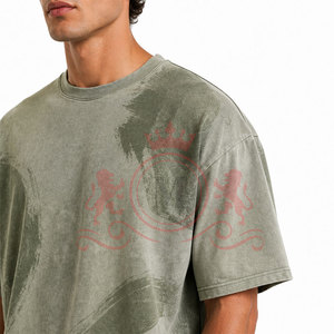 T-shirt décontracté de haute qualité à épaules tombantes, effet délavé, en coton doux pour un style moderne et un confort optimal - Product Image 6