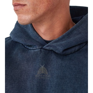 Low Moq Custom logo cotton blended Hoodies Pullover Men 100% Cotton <b>Black</b> Acid Wash <b>Hoodie</b> <b>Oversize</b> Vintage Washed <b>Hoodie</b> Men - Product Image 2