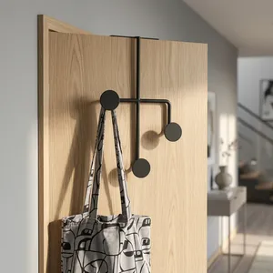 Modern Metal <b>Over</b> <b>Door</b> <b>Hook</b> Rack Musical Note Design Hanging Organizer Space Saving Storage Holder for Bedroom Bathroom Entryway - Product Image 6