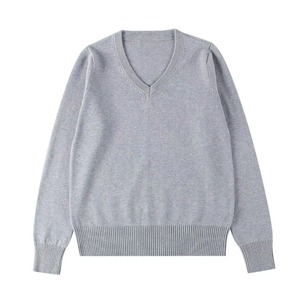 Pull-over personnalisé à manches longues et col en V unisexe 100% coton pour enfants, uniforme scolaire, hauts d'été - Product Image 5