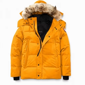 Winter Standard Warm <b>White</b> Short Zipper Men Windproof Hooded <b>Puffer</b> <b>Jacket</b> Big Fur Collar Casual Outerwear 2026 - Product Image 1