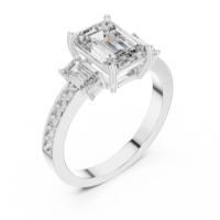 Anillos de Diamantes Cultivados en Laboratorio con Corte Esmeralda Élite, Joyería Eterna y Sostenible para Compromisos Éticos Sofisticados y Excelencia Nupcial