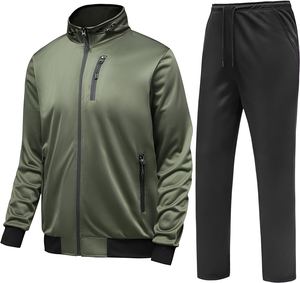 Conjunto Deportivo para Hombre con Cremallera Completa, Traje de Entrenamiento a la Moda, Chaqueta de Manga Larga y Pantalones, Conjunto de 2 Piezas - Product Image 3