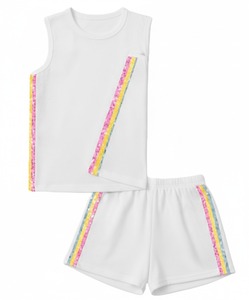 Ensemble haut et short pour femme adulte, décontracté, d'été, 100% coton, au-dessus du genou, respirant, avec patchs perlés, pour usage quotidien, de haute qualité - Product Image 5