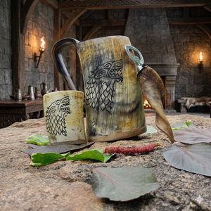 Taza de vino de cuerno de buey real vikingo con abrebotellas de copa de vino de acero inoxidable de alta calidad para bares, hoteles, precios económicos - Product Image 1