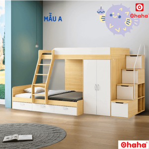 Ohaha Smart Bunk <b>Bed</b> with Integrated Wardrobe - GTTM013 - Product Image 1