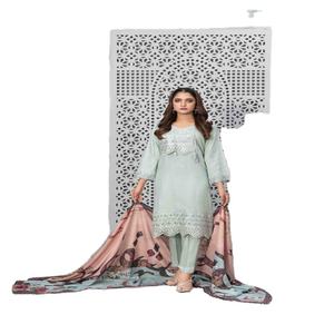 Satén de alta calidad para mujer Salwar Kameez elegante bordado estampado recto ropa de invierno modesta moda mujer hermoso patrón - Product Image 1