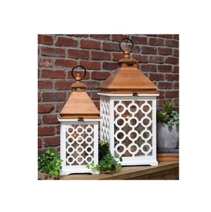 Portavelas de Madera Hecho a Mano con Puerta de Vidrio y Asa de Cuerda, Decoración para Hogar, Jardín y Casa de Campo - Product Image 5