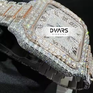 Reloj de Pulsera con Diamantes de Imitación Plateados en Oferta, Relojes de Moissanita con Cristal de Zafiro de Alta Calidad, Resistentes al Agua, que Pasan la Prueba - Product Image 1
