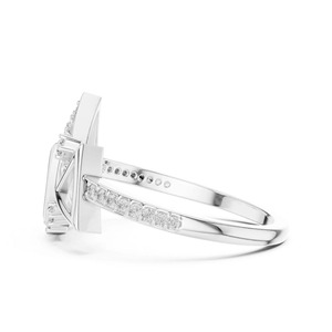 Bague de fiançailles en moissanite à coupe ronde géométrique triangulaire, bijoux fins pour mariage, bague de soirée pour femme, design unique - Product Image 4