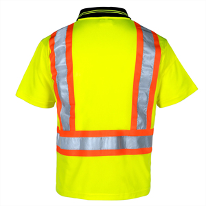 High Visibility Safety Work <b>T</b>-<b>Shirt</b> Custom Logo And Design Premium Hi Vis <b>Collared</b> <b>Shirts</b> Workwear Reflective Polo <b>Shirt</b> - Product Image 2
