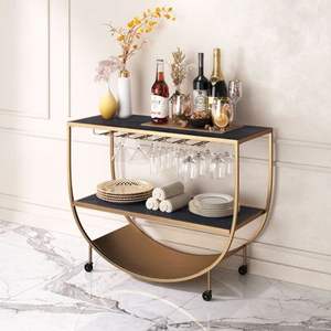 Meubles de bar pour la maison, chariot de service pour boissons, chariot à vin, chariot de bar en métal, chariot de service en acier inoxydable, chariot de bar à 4 niveaux - Product Image 2