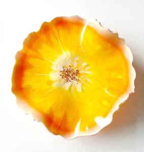 Large Resin Bowl: Handmade Orange & Yellow Decorative Fruit Bowl - Product Image 2