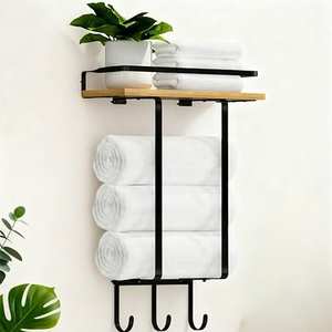 ที่จัดระเบียบห้องน้ำในอพาร์ทเมนต์, ราวแขวนผ้าเคลือบสีฝุ่น, ราวแขวนผ้าแบบมินิมอล, ที่แขวนผ้าแนวตั้ง - Product Image 6