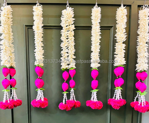 Guirnalda de Capullos de Loto y Jazmín, Plástico Multicolor, 3 pies de Largo, Ecológica, Hecha a Mano, Decoración para Puerta Principal del Hogar, Oficina, Boda - Product Image 6