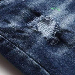 Jeans en denim pour hommes, coupe slim, droite, skinny, déchirés, délavés, décontractés, tendance, élégants, durables, de haute qualité, en gros - Product Image 4