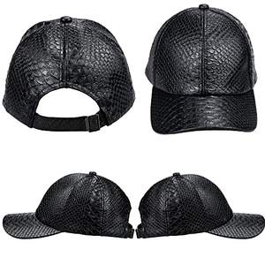 Casquette de baseball en cuir véritable en gros, en cuir de vache véritable, visière incurvée, réglable, avec logo personnalisé - Product Image 1