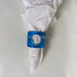 แหวนรองผ้าเช็ดปากทำจากเรซินสีน้ำเงินดีไซน์ทันสมัยที่วางของตกแต่งโต๊ะที่ไม่ซ้ำใครสำหรับร้านอาหารงานแต่งงานงานเลี้ยงดีไซน์ล่าสุด - Product Image 5