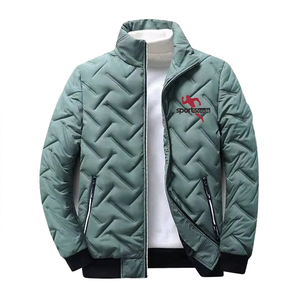 Chaqueta Acolchada Ecológica para Hombre Sports Code, Color Marrón, Cuello Alto, Cierre de Cremallera, Tela de Lona, 100% Fibra de Poliéster - Product Image 6