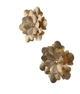 Décoration murale en métal doré en forme de fleur, faite à la main, style moderne glamour, décoration intérieure, forme irrégulière, mini 10-17 pouces - Product Image 3