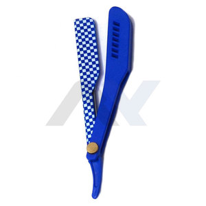 Wholesale Disposable Stainless Steel Straight Razor with Custom Logo <b>Plastic</b> Handle Safety Features for Barber Body Shave - Product Image 2