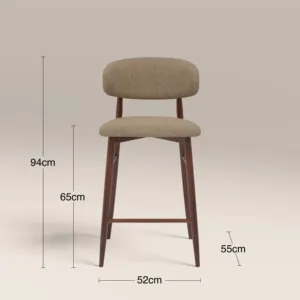 TABURETE DE COCINA HALSTON SINTERIOR LATTE & WALNUT - Product Image 3