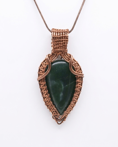 Collar con Colgante de Piedra de Ágata Natural Envuelto en Alambre de Cobre, Joyería Boho Hecha a Mano con Piedras Preciosas, Venta al Por Mayor - Product Image 1