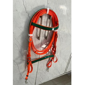Juego de Brida para Caballo de PVC Naranja con Riendas a Juego, Duradero, Impermeable, Ajustable, con Herrajes de Acero Inoxidable, Marca LLT, 4 Tamaños, Equitación - Product Image 2